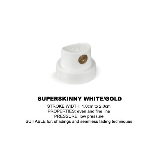 MOLOTOW Spray Paint Cap Super Skinny (White & Gold)