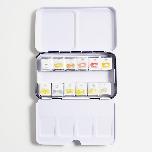 MUNGYO Professional Watercolor Paint 1/2 Pan Brilliant Memories Set x 12