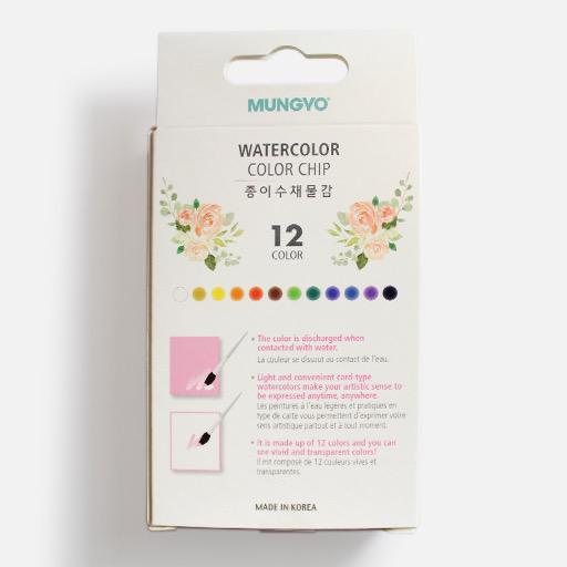 MUNGYO Watercolor Color Chip Set x 12