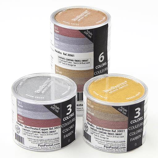 PANPASTEL Artist Pastel Metallics II - SIlver/Pewter Copper Set x 3