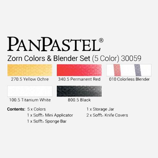 PANPASTEL Artist Pastel Zorn Colors & Blender Set x 5
