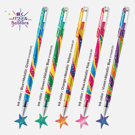 PENTEL Hybrid Dual Metallic Roller Pen Set A x 5