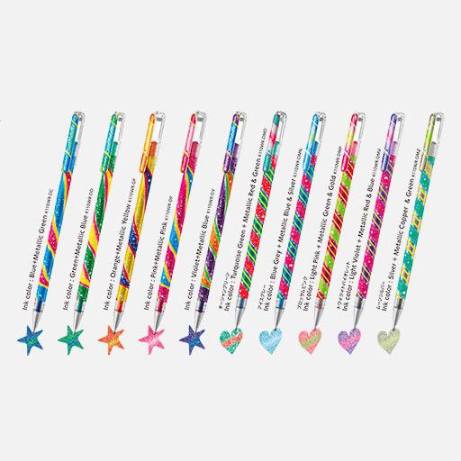 PENTEL Hybrid Dual Metallic Roller Pen Set x 10