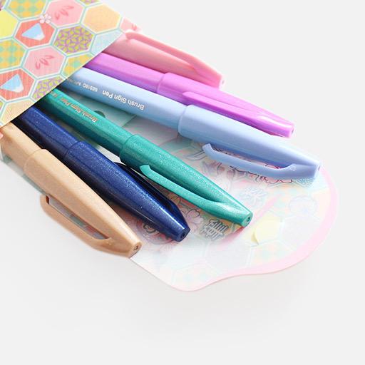 PENTEL Fude Touch Brush Pen Set 2 x 6