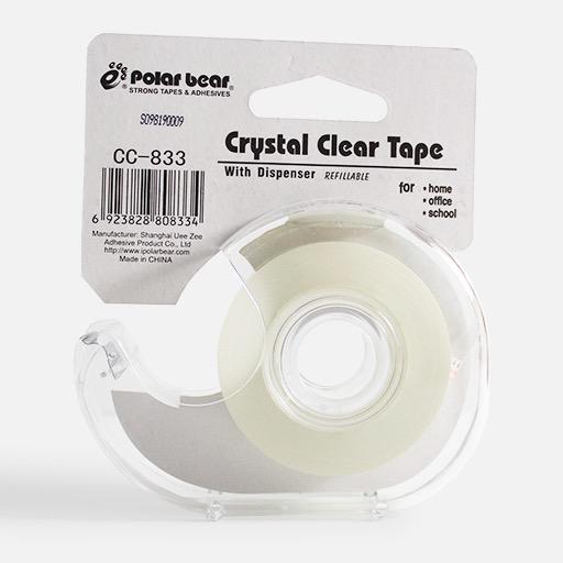 POLAR BEAR Crystal Clear Tape & Cutter 18mm