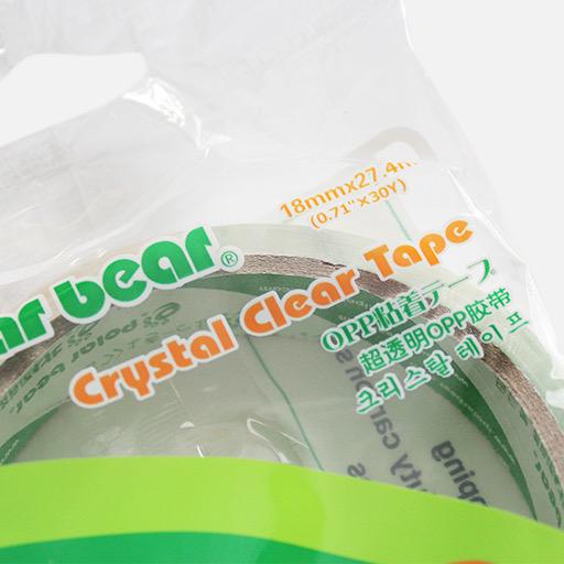 POLAR BEAR Crystal Clear Tape 18mm x 27.42m