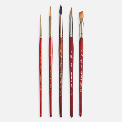 PRINCETON Watercolor Floral Brush Set x 5