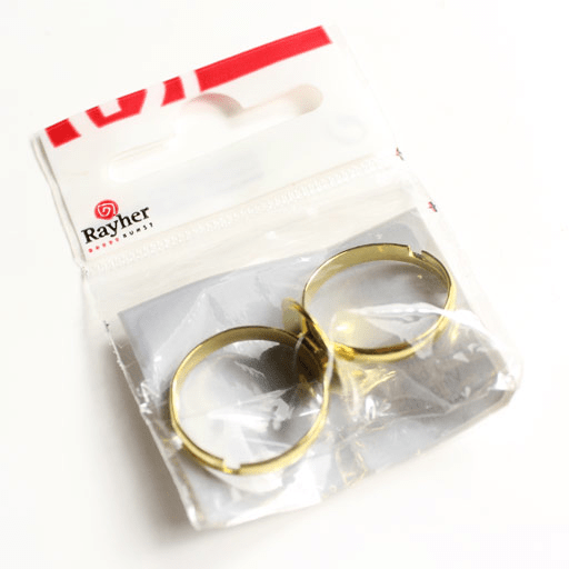 RAYHER Ring Base w/ Plate 12mm x 2 Gold