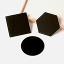 RESIN PLAY Black Acrylic Coaster Base with Rubber Feet - Set of 2 Hexagon