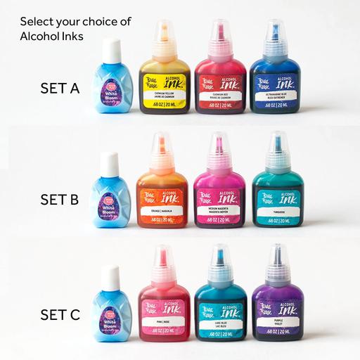 RESIN PLAY Blooming Alcohol Ink Coaster Starter Set C