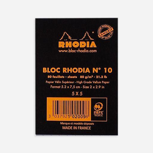 RHODIA Basics Graph Notepad 80gsm 52mm x 75mm x 80 Black