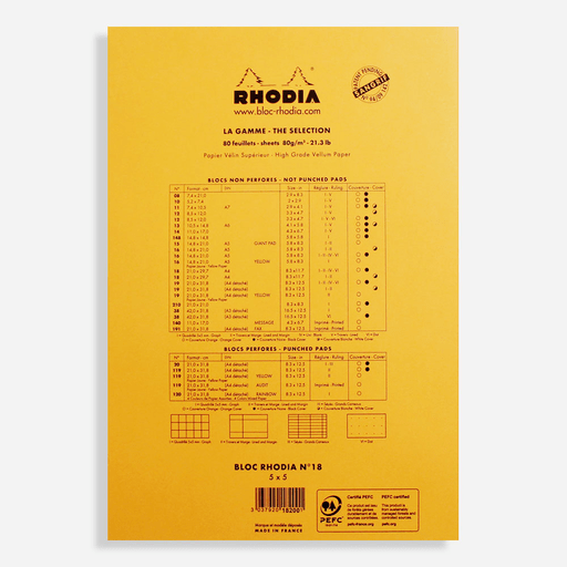 RHODIA Basics Graph Notepad 80gsm A4 x 80 Orange