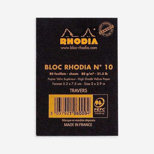 RHODIA Basics Lined Notepad 80gsm 52mm x 75mm x 20 Black