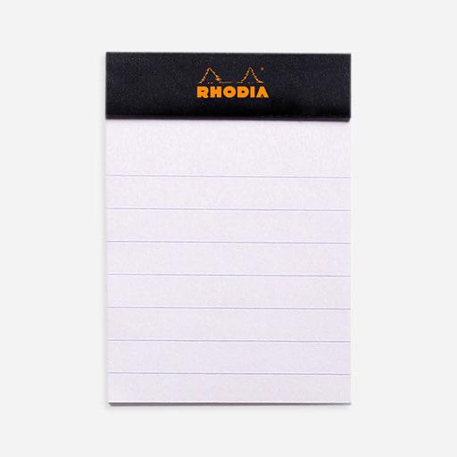 RHODIA Basics Lined Notepad 80gsm 52mm x 75mm x 20 Black