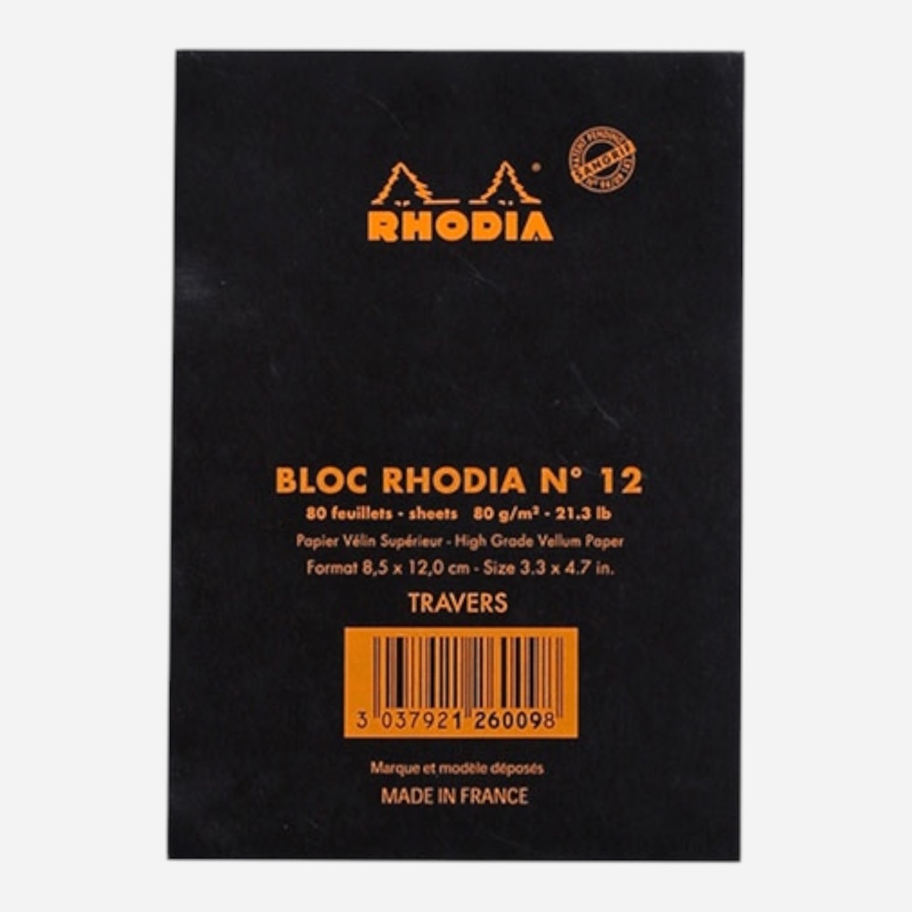 RHODIA Basics Lined Notepad 80gsm 8.5cm x 12cm x 80 Black
