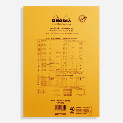 RHODIA Basics Lined Notepad 80gsm A4 x 80 Orange