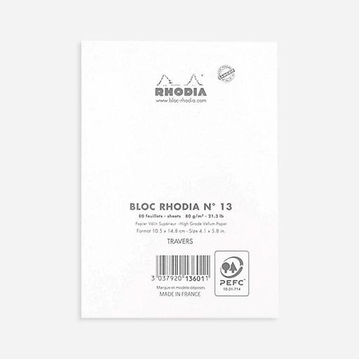 RHODIA Basics Lined Notepad 80gsm A6 x 80 White