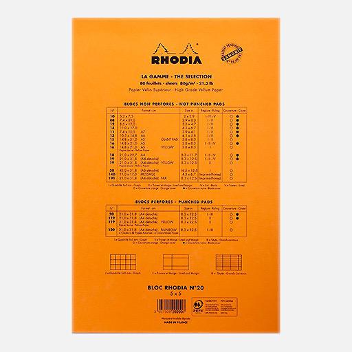 RHODIA Basics Punched Graph Notepad 80gsm A4+ x 80 Orange