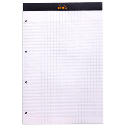 RHODIA Basics Punched Seyes Notepad 80gsm A4+ x 80 Black