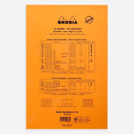 RHODIA Basics Yellow Paper Lined Notepad 80gsm A4+ x 80