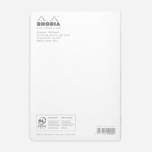 RHODIA Classic Dot Stapled Notebook 80gsm A5 x 48 White