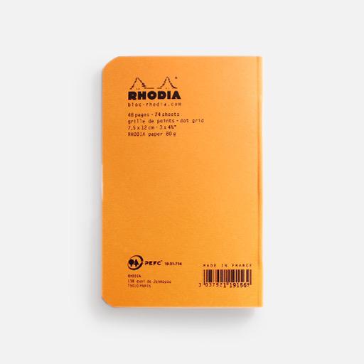 RHODIA Classic Dot Stapled Notebook 80gsm A7 x 24 Orange