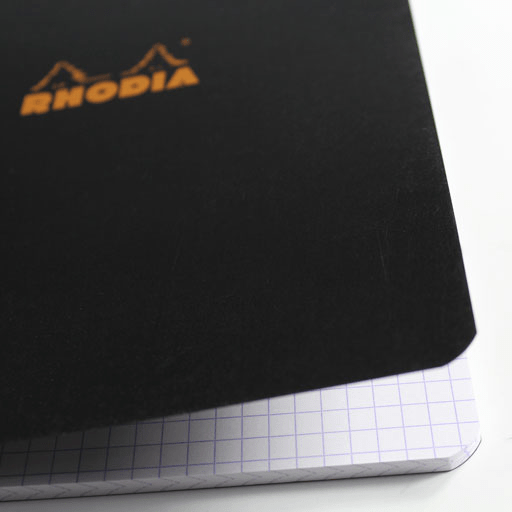 RHODIA Classic Grid Stapled Notebook 80gsm A5 x 48 Black