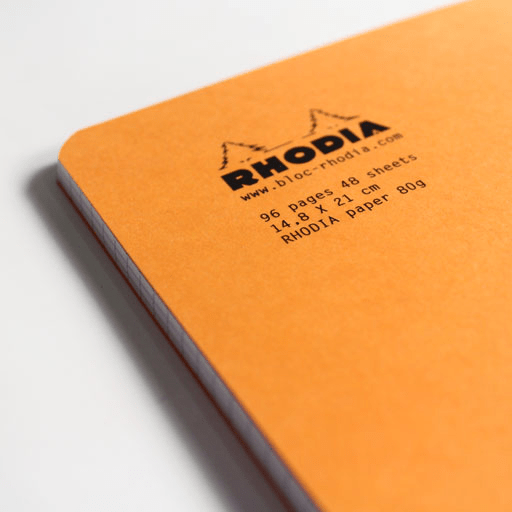 RHODIA Classic Grid Stapled Notebook 80gsm A5 x 48 Orange