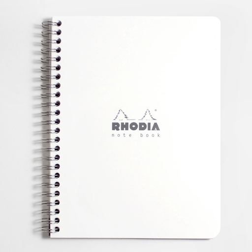 RHODIA Classic Lined Spiral Notebook 80gsm A5+ x 90 White