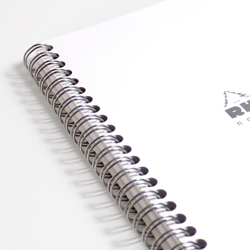 RHODIA Classic Lined Spiral Notebook 80gsm A5+ x 90 White