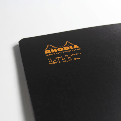 RHODIA Classic Lined Stapled Notebook 80gsm A5 x 48 Black