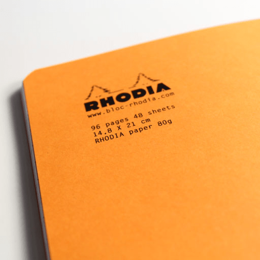 RHODIA Classic Lined Stapled Notebook 80gsm A5 x 48 Orange