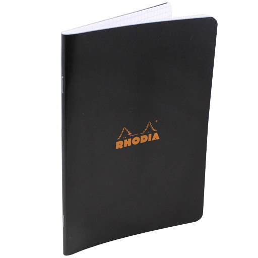 RHODIA Classic Stapled Grid Notebook 80gsm A4 x 24 Black
