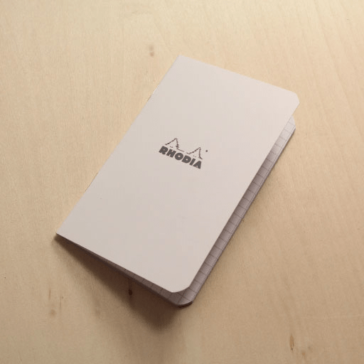 RHODIA Classic Stapled Grid Notebook 80gsm A7 x 24 White
