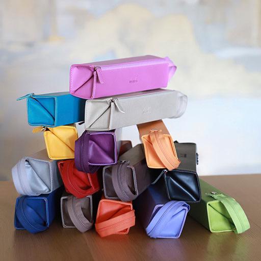 RHODIA Hard Leather Pen Case Aqua