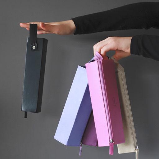 RHODIA Hard Leather Pen Case Rosewood