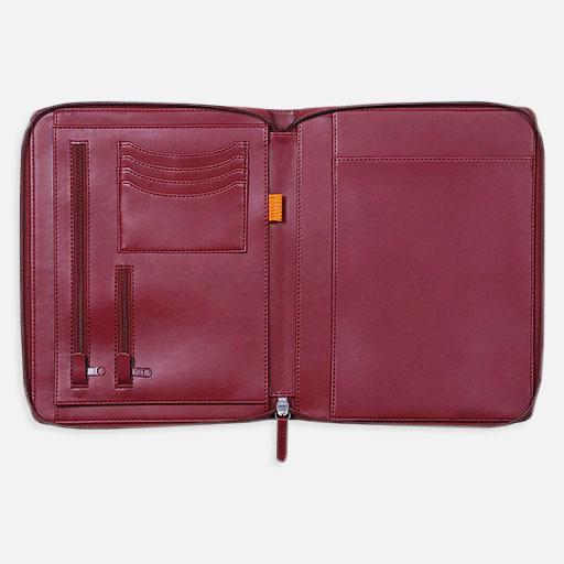 RHODIA Leather Document Holder A5 Burgundy