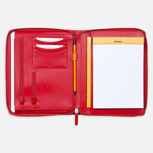 RHODIA Leather Document Holder A5 Poppy