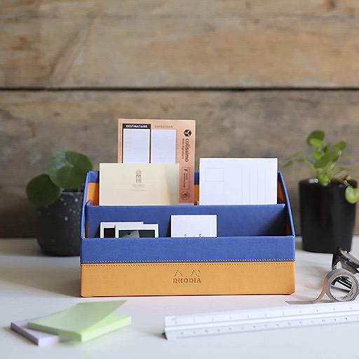 RHODIA Leather Letter Holder Sapphire Blue