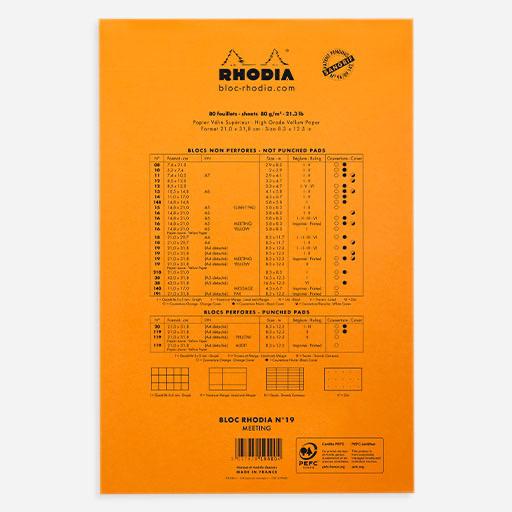 RHODIA Meeting Lined Notepad 80gsm A4+ x 80 Orange