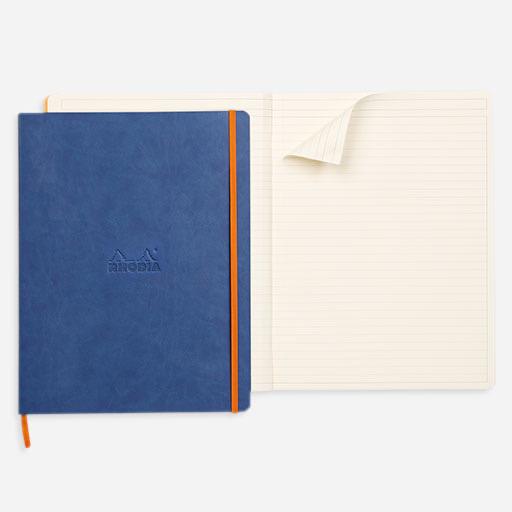 RHODIA Softcover Lined Notebook 90gsm A4+ x 80 Sapphire Blue