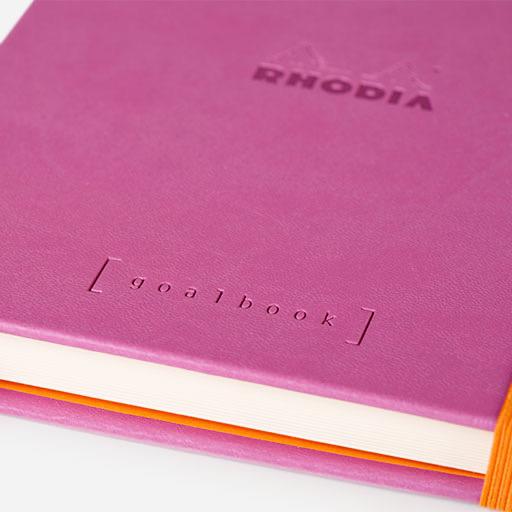 RHODIA White Paper Hardcover Dot Goal Book 90gsm A5 x 120 Lilac