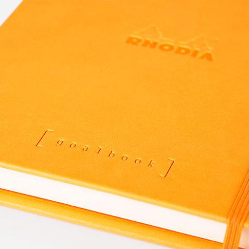 RHODIA White Paper Hardcover Dot Goal Book 90gsm A5 x 120 Orange