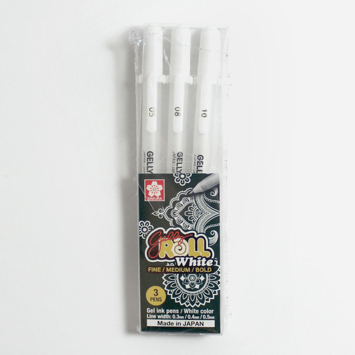 SAKURA Gelly Roll White Gel Pen Set x 3