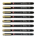 SAKURA Pigma Micron Black Barrel Pen Set x 5