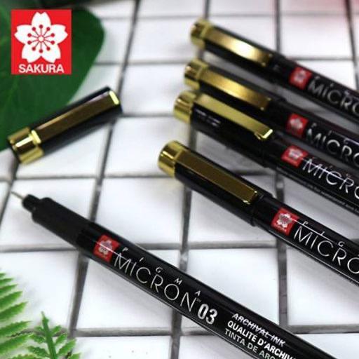 SAKURA Pigma Micron Black Barrel Pen Set x 5