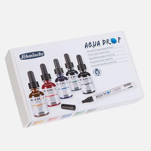 SCHMINCKE Aqua Drop Watercolor Ink 30ml Liner Set x 5