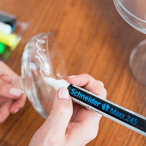 SCHNEIDER Maxx 245 Glass Board Dry Erase Marker Set 2 x 4