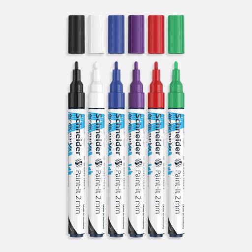 SCHNEIDER Paint-It Acrylic Marker 2mm Wallet Set 1 x 6
