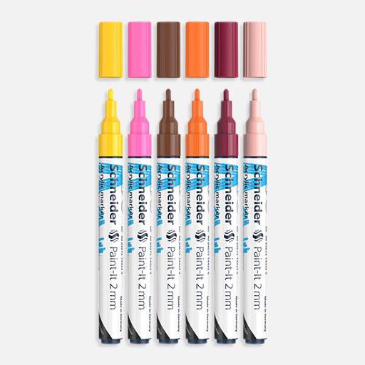 SCHNEIDER Paint-It Acrylic Marker 2mm Wallet Set 3 x 6